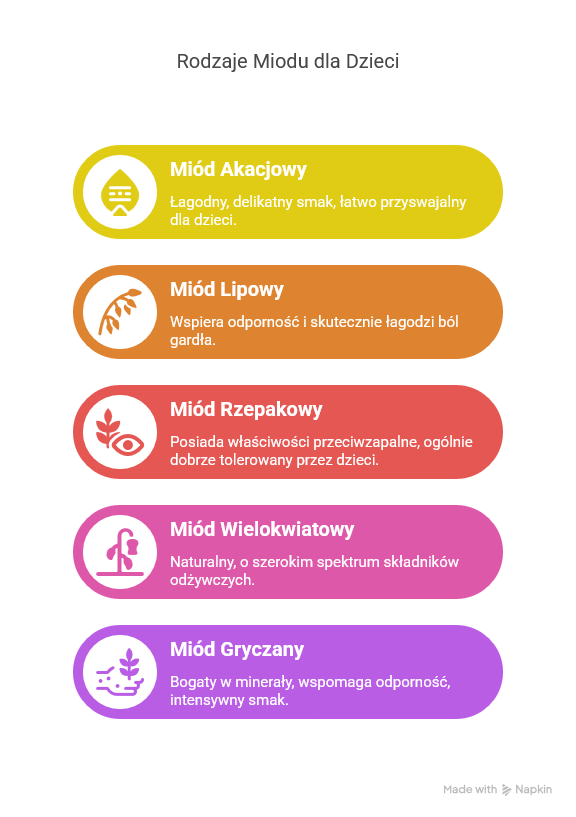 Miód dla dzieci – infografika