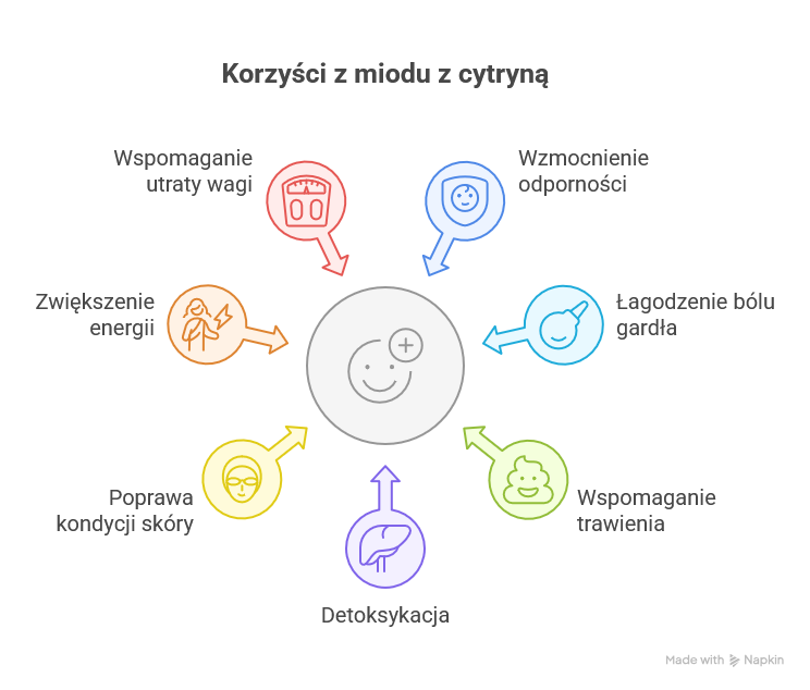 Miód z cytryną - inforgrafika